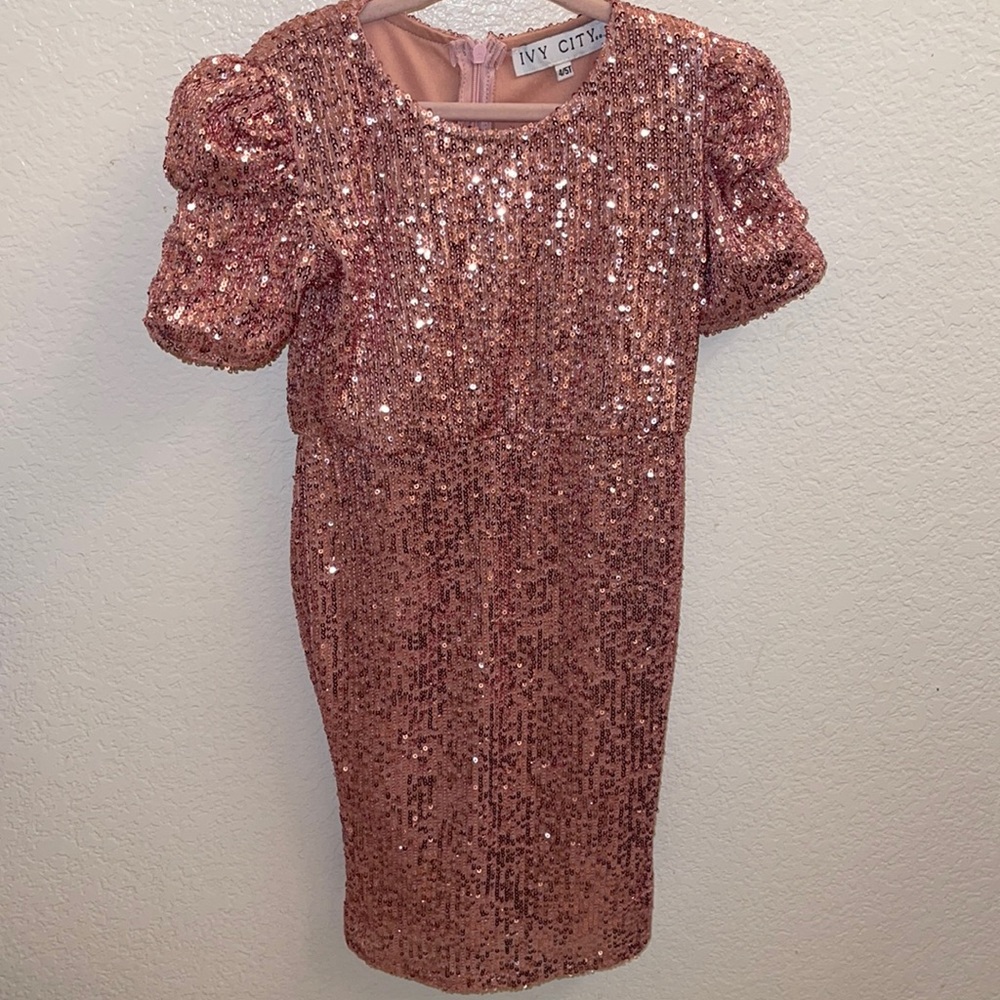 Pink Ivy City sequin dress